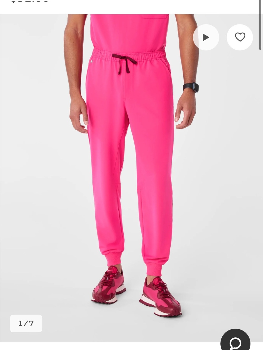 Figs Scrubs Set in Shocking Pink - Men’s size small - Picture 3 of 5